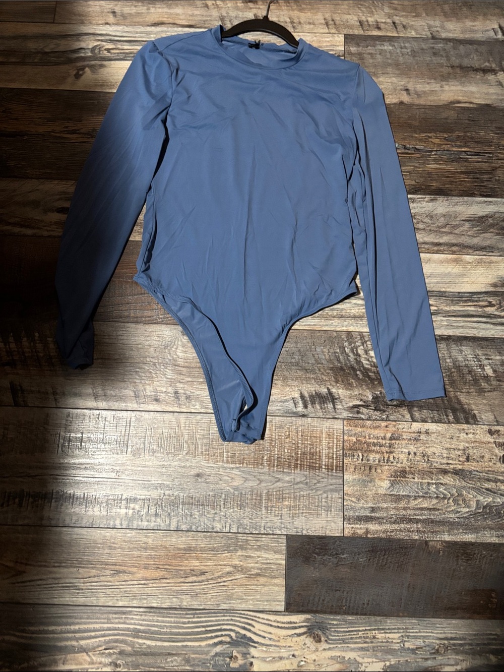 Long-Sleeve One-Piece Swimsuit in Dusty Blue — Women's